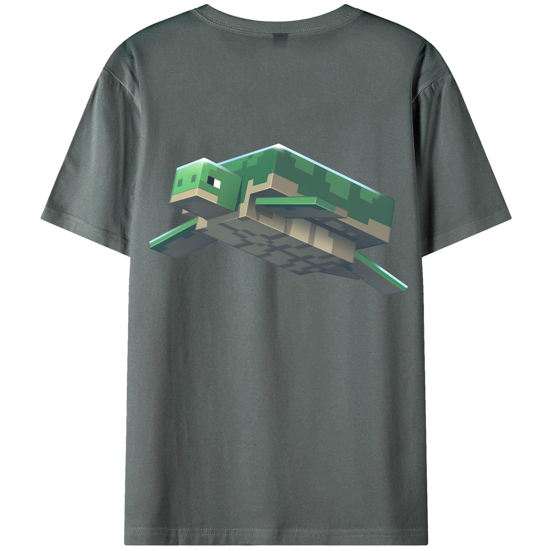（画像用） マインクラフト ブロックの世界 Minecraft MC Block world 綿100％ メンズ半袖Tシャツ（バックプリント） 通気性